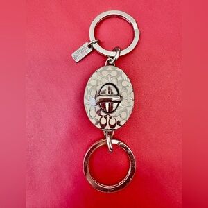 Coach Metallic Silver Keychain